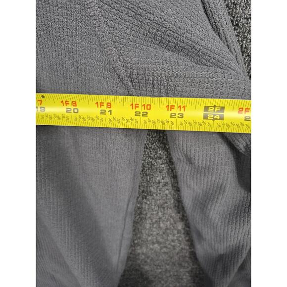 The North Face Pullover Mens Large Gray Fleece Quarter Zip Waffle Knit Sweater - Picture 7 of 9